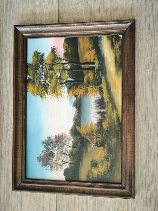 Dwa obrazki obraz pejzaż miniatura