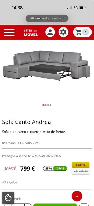 Sofa cama c/ mesa de centro e 2 bancos