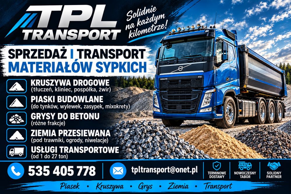 Piasek zasypkowy siany wiślany * Sprzedaż i Transport * TSK