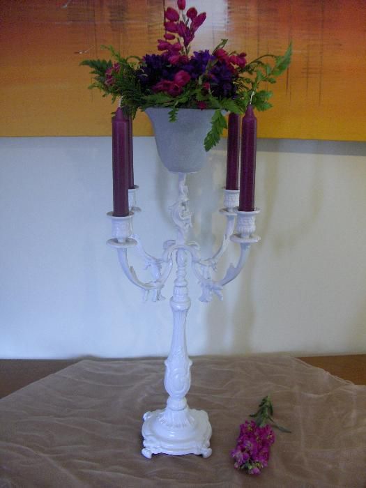 castiçal Menorá de sete velas em metal