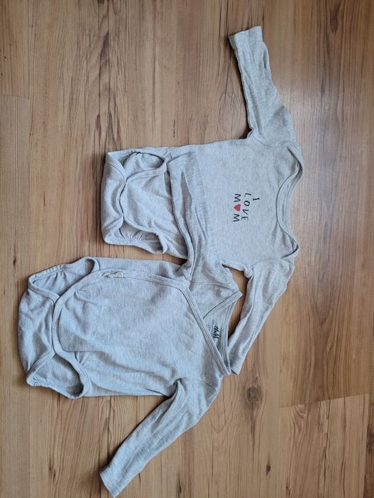 2 x body długi rękaw h&m 56 chłopięce, uni