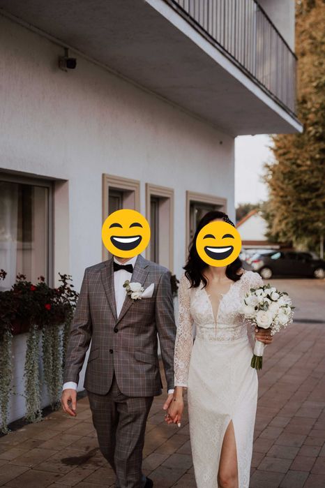 Suknia ślubna 2w1 + Odpinany tren tiulowy