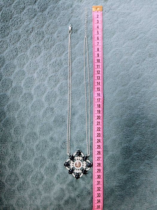 Срібна підвіска з авантюринами та золотою накладкою