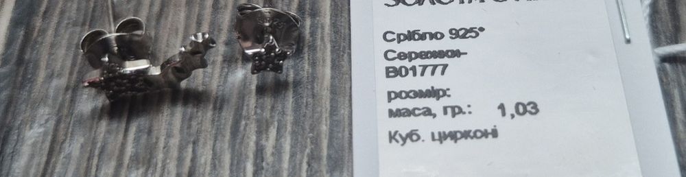 Сережки гвіздики зірки срібло