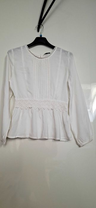 Cubus biała śmietankowa elegancka bluzka rozpoczęcie roku 152cm 12 lat