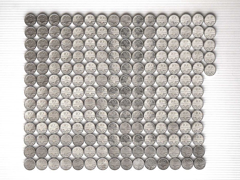Lote de 200 Moedas 10 Centavos 1975