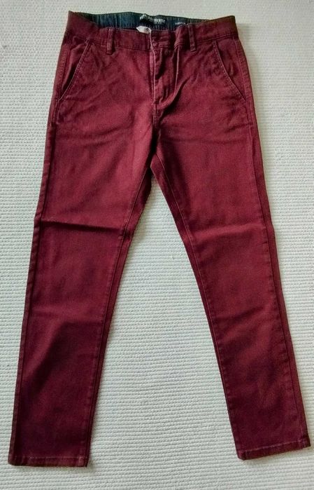 28. H&M_146 cm_10-11 lat_bordowe spodnie_skinny comfort fit_elastyczne