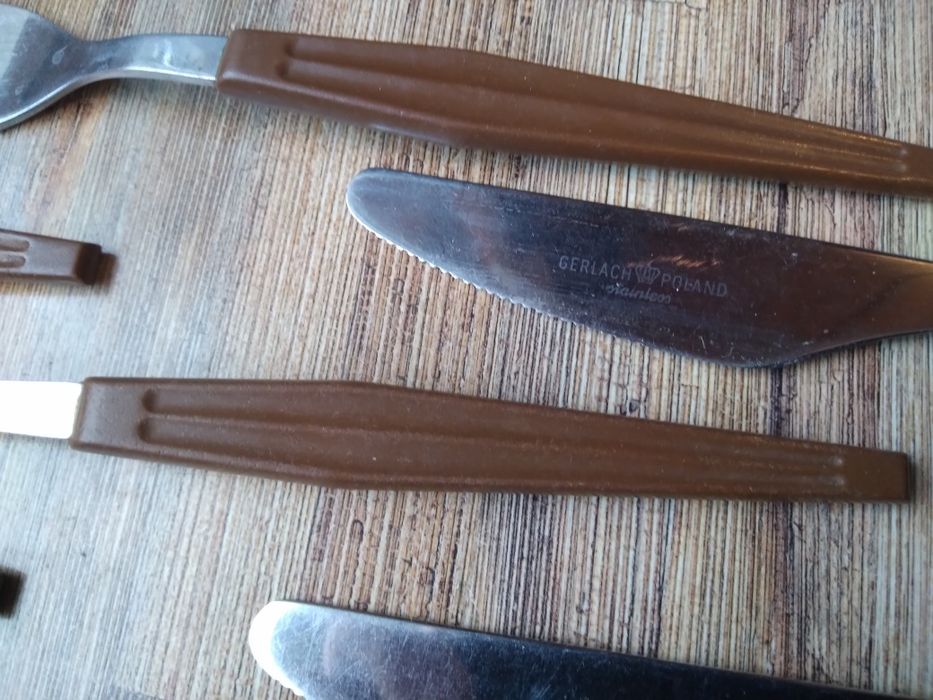 Komplet sztućców Gerlach bakelit 23 sztuki Prl