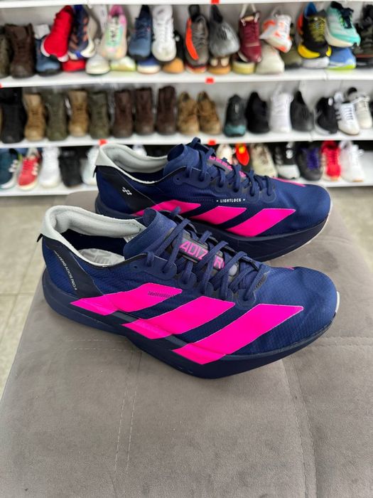 ОРИГІНАЛ 100% Кросівки Adidas Adizero Adios Pro 4 Dark Blue Shock Pink Men's 42 2/3