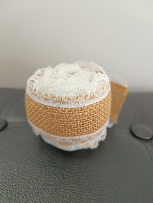 Wstążka jutowa taśma tasiemka 7 m x 6 cm