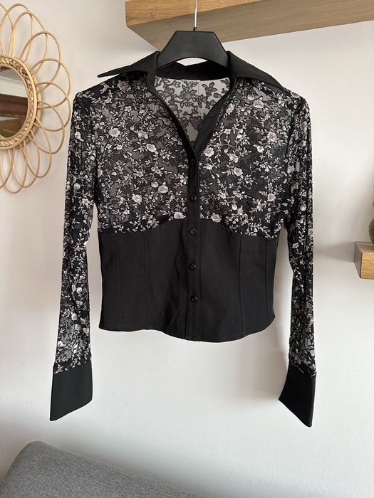 Bluzka koszula vintage kwiaty S