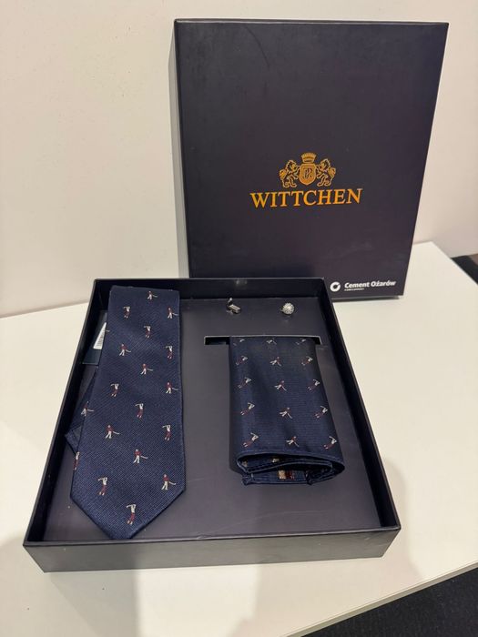 Krawat Wittchen + poszetka + spinki