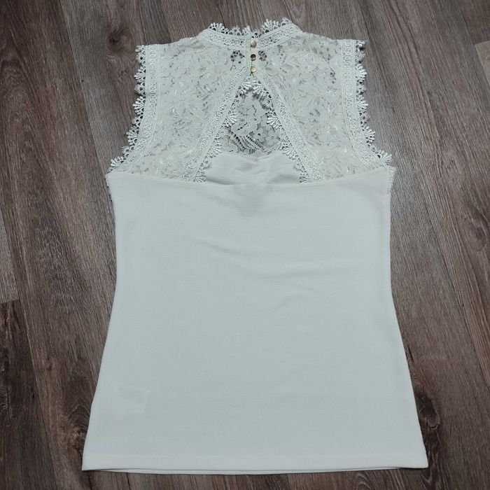 Женская святкова кружевная блузка ажурная блуза гипюровая цвет айвори