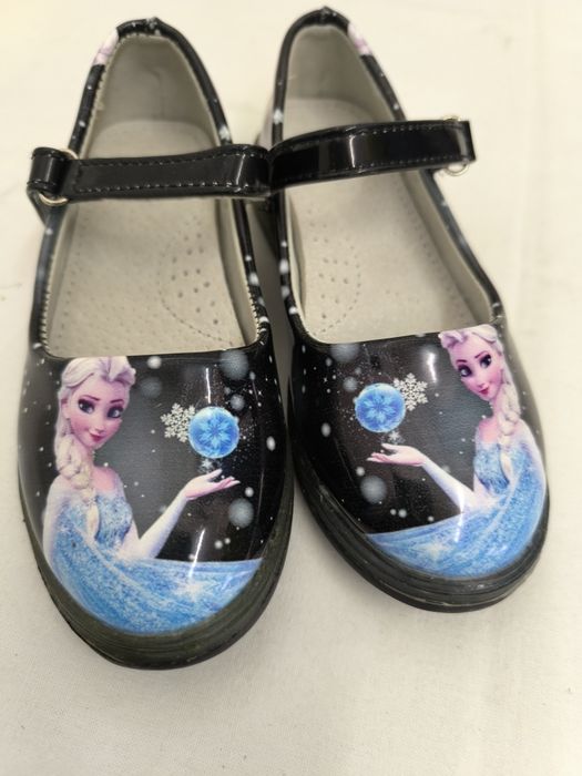 Buty baletki dziewczęce z Elzą czarne rozmiar 30 wkładka 16 cm