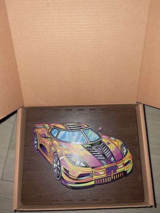 Пазл дерев'яний Автомобіль елементи у формі тварин 230 деталей 48,8х31