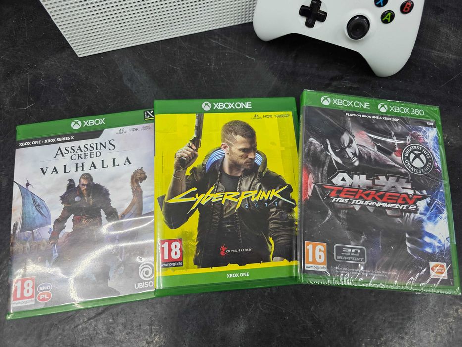 Konsola Xbox One S 500GB z napędem + 3 gry Gwar 6 mc SKLEP ZAMIANA