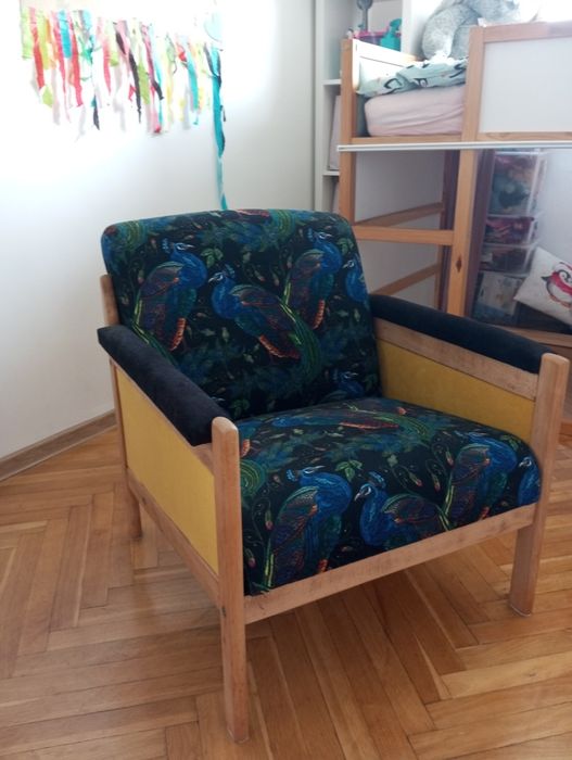 Piękny fotel PRL odrestaurowany