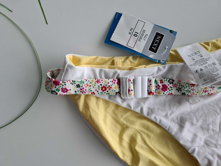 2in1 NEXT dół od bikini w kolorrze białym/żółtym w rozmiarze 38