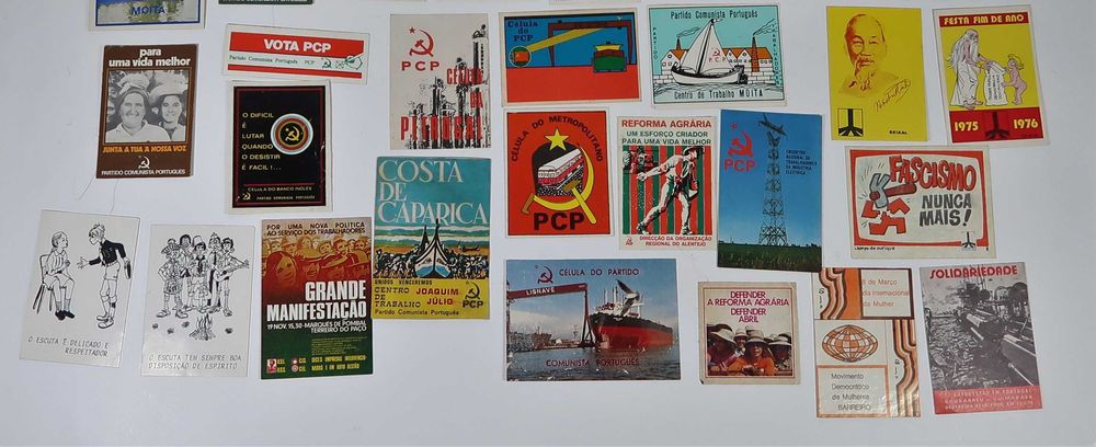 66 raros autocolantes antigos revolucionários /sincalistas / PCP