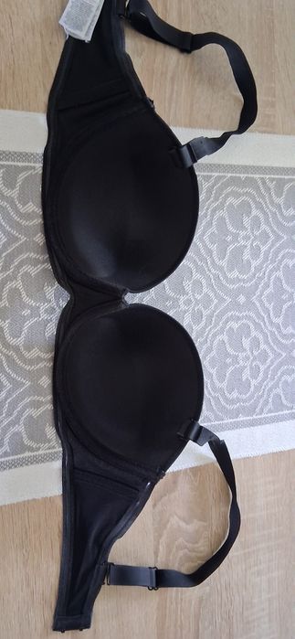 H&M czarny 80 C push up bardotka nowy.
