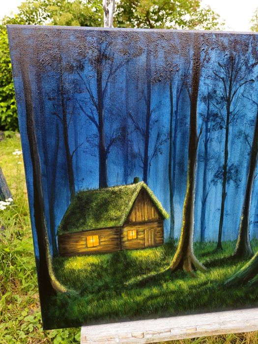 Obraz magiczny las w księżycową noc 120x60