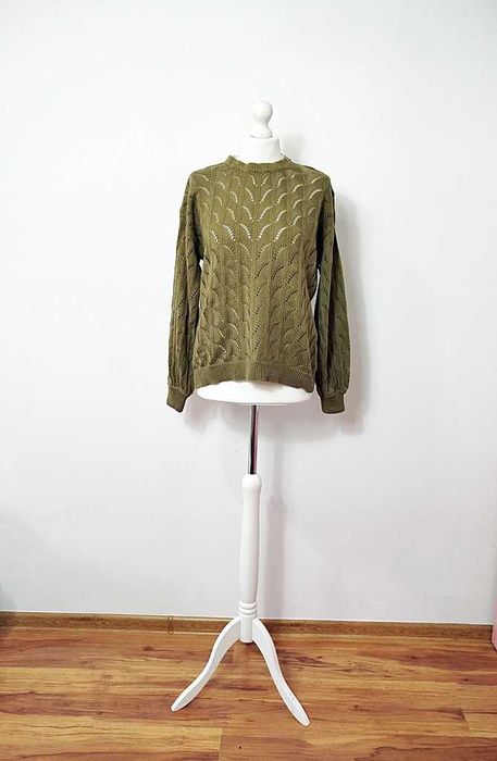 Ange ażurowy sweter khaki