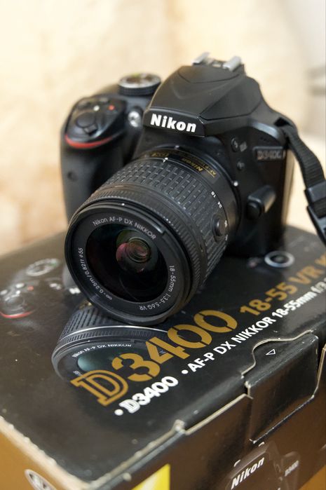 Nikon D3400 kit 18-55 +3 аккумулятора | Полный комплект