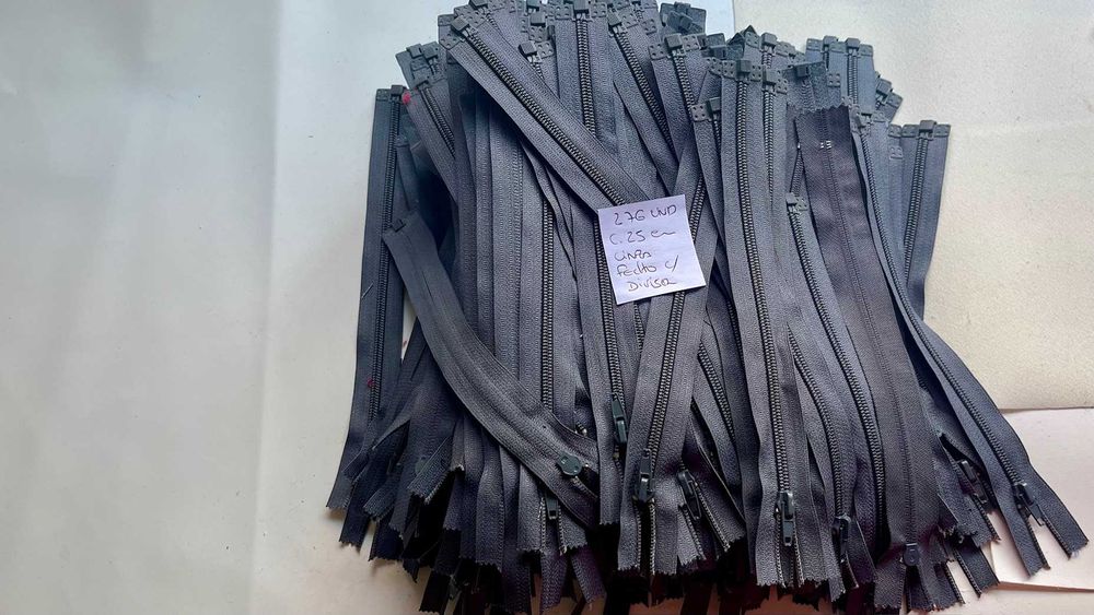 276 fechos de correr 25 cm cinza GRANDE DESCONTO
