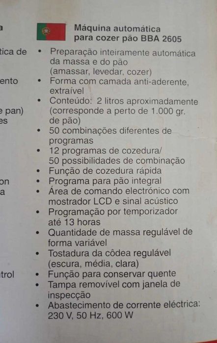 Maquina de fazer pão por 40 euros