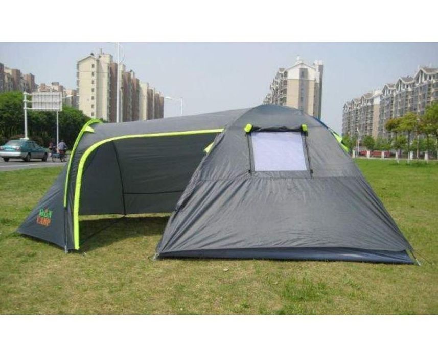 Палатка Green Camp 1009,  4-х местная двухслойная водонепроницаемая
