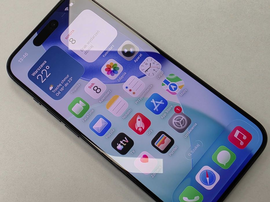 iPhone 15 PRO 128GB Dual SIM (SIM + eSIM)/ Blue Titanium/ BAT 90%/ Grade A-/ + ładowarka/ GW 12 MSC