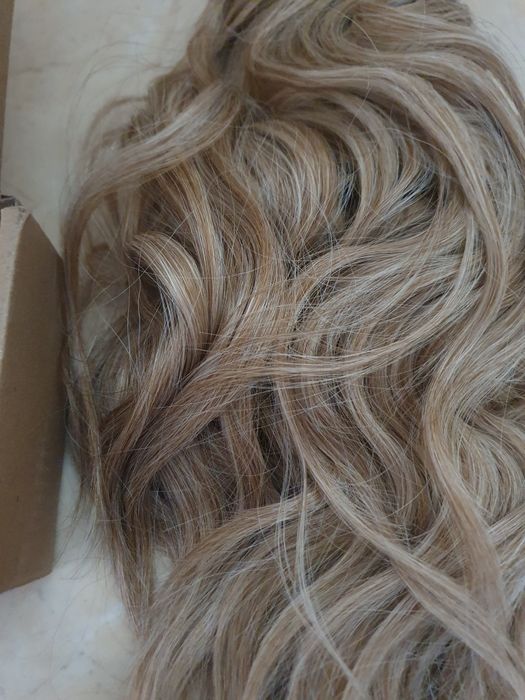 Treska dopinka kucyk blond balejaz  włosy syntetyczne