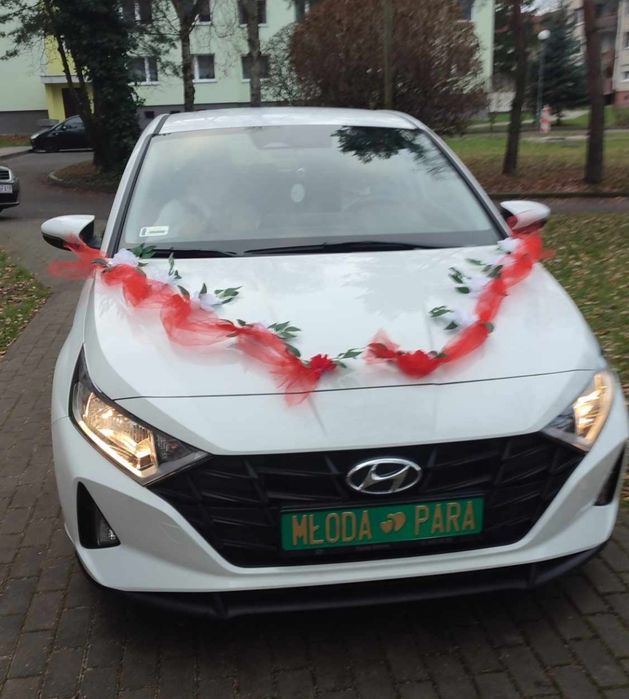 Akcesoria ślubne balon serce love kwiaty na auto