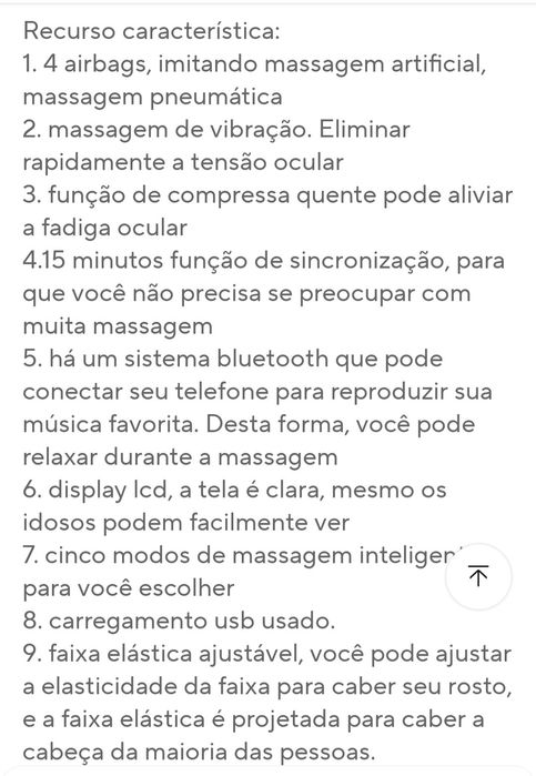 Óculos massagem novo