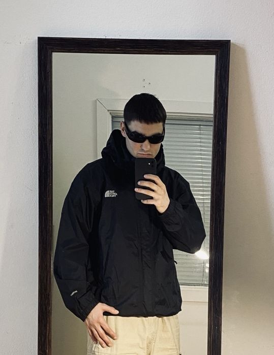 (XL) THE NORTH FACE Черная курточка на мембране весенняя осенняя ветровка tnf чорна вітровка tnf