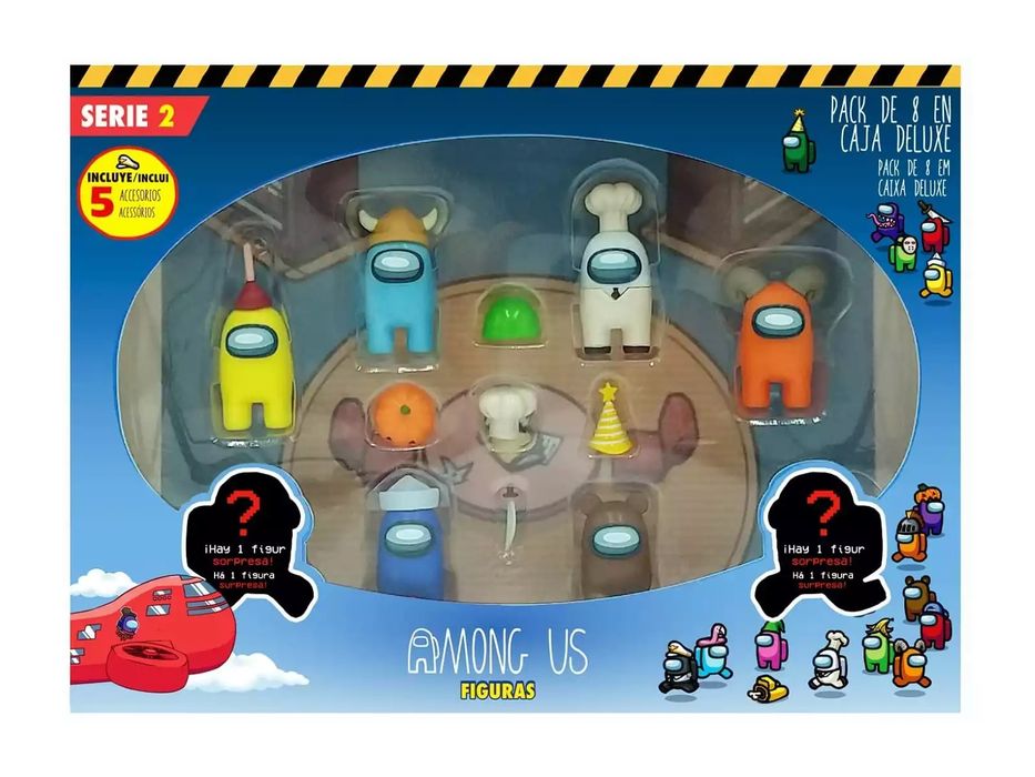 Conjunto 8 pcs + 5 Acessórios Among Us (Portes Incluidos)