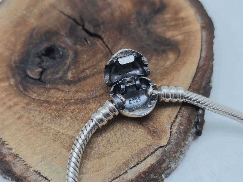 Srebrna bransoletka 925 - PANDORA - 13,98g - 17cm