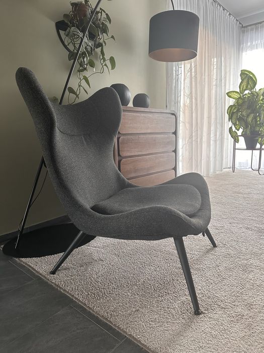 Fotel uszak szary