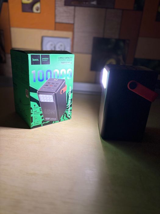 Останній Повербанк Hoco DB03 Max 65W 100000 mAh потужний павербанк для роутера ноута