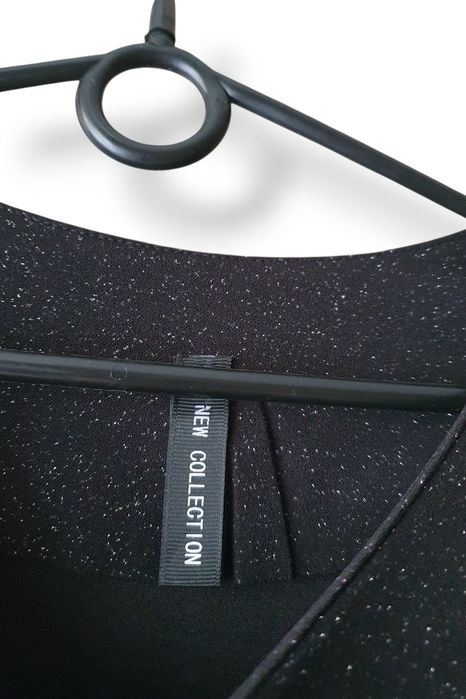 Elegancka błyszcząca sukienka z bufiastymi rękawami New collection r.M