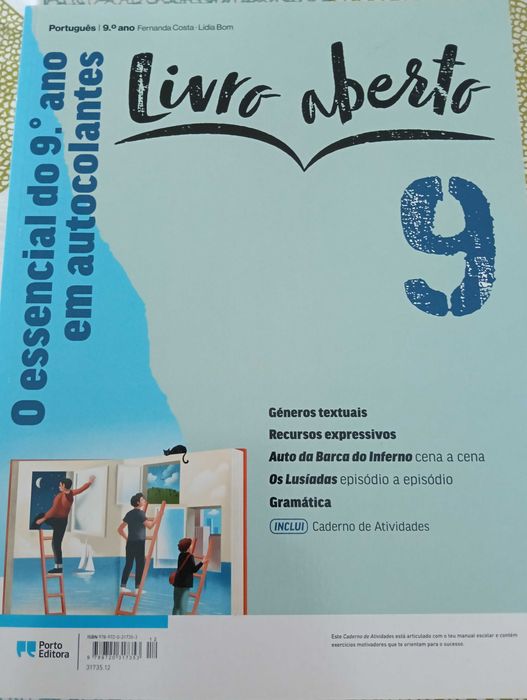 Caderno de atividades de português do 9. ano da Porto Editora como novo