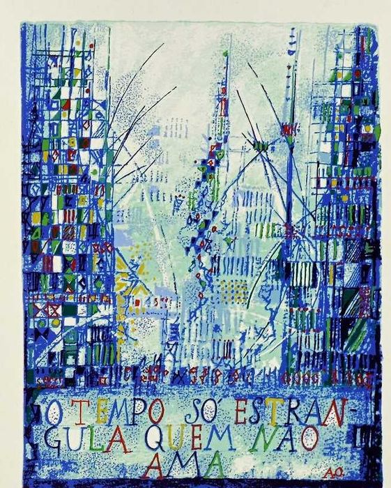 Serigrafia Cargaleiro - O Tempo só Estrangula quem não Ama