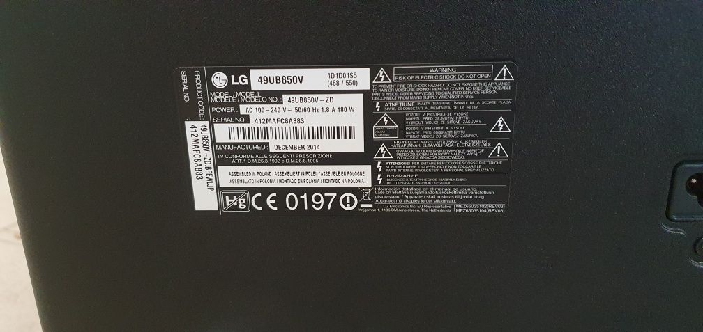Telewizor Tv LG 49UB850V 4K UltraHDTV 3D 49 cali Płoty • OLX.pl