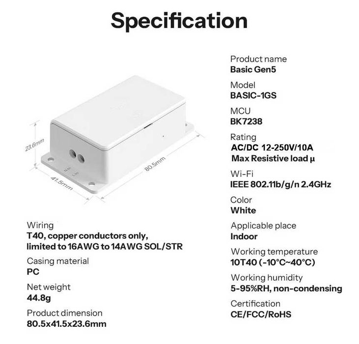 SONOFF Basic Gen5 NEW/Matter Protocol/Розумний Дім!