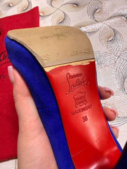 Туфли Christian Louboutin синие замша оригинал 38