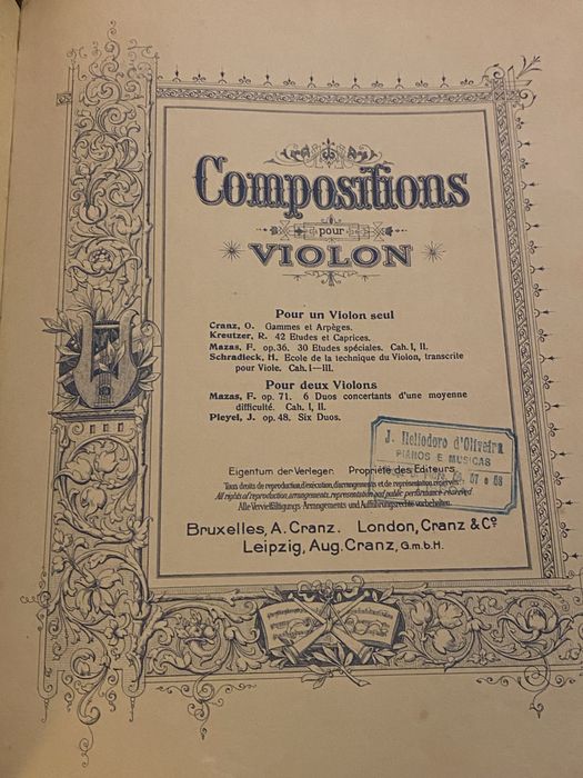 Partitura Schradiek École de la Technique du Violon, edition Cranz