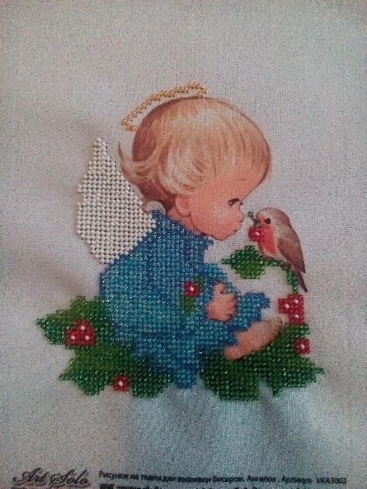 вышивка бисером ангелочек