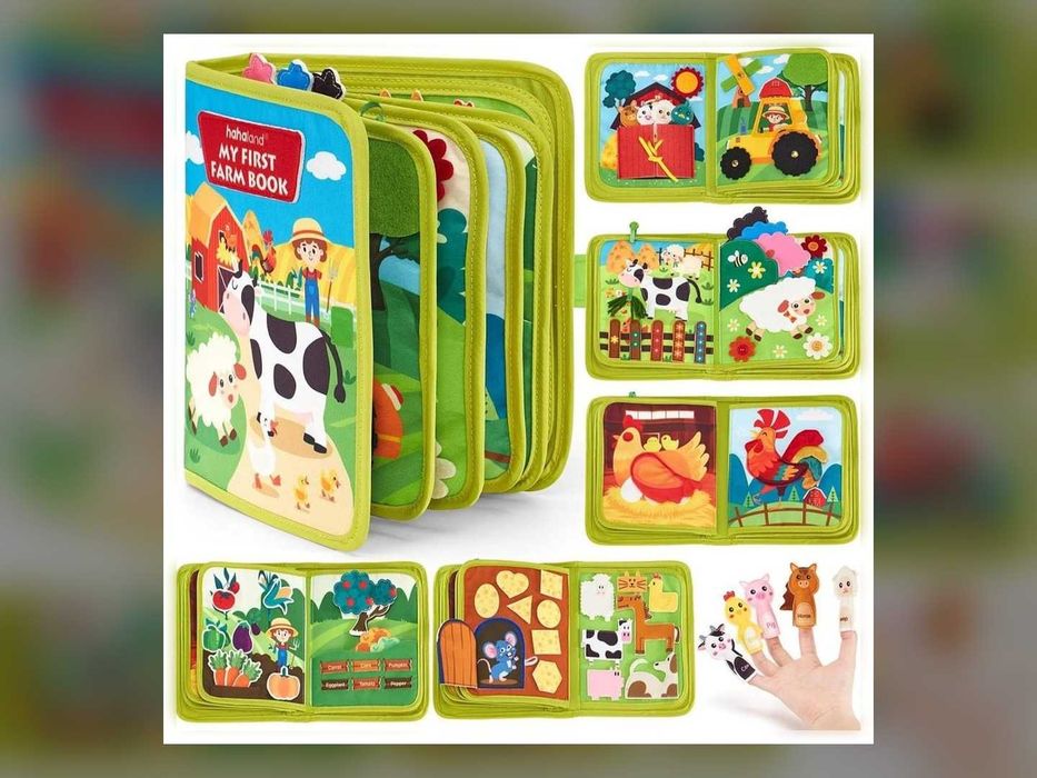 Książeczka manipulacyjna sensoryczna Montessori 20 zadań