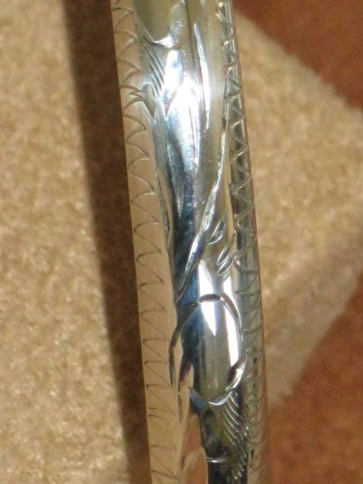 Escrava-Pulseira Prata Maciça de Lei 925`/.. C/Contraste