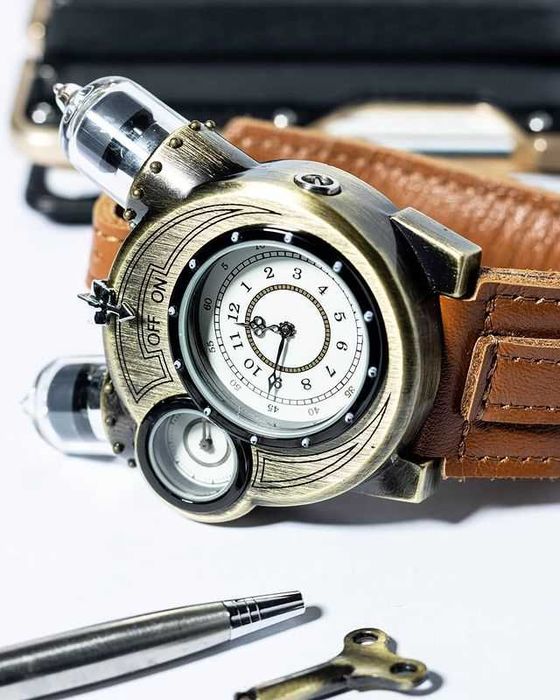 Футуристичные наручные часы Tesla Watch в стиле стимпанк